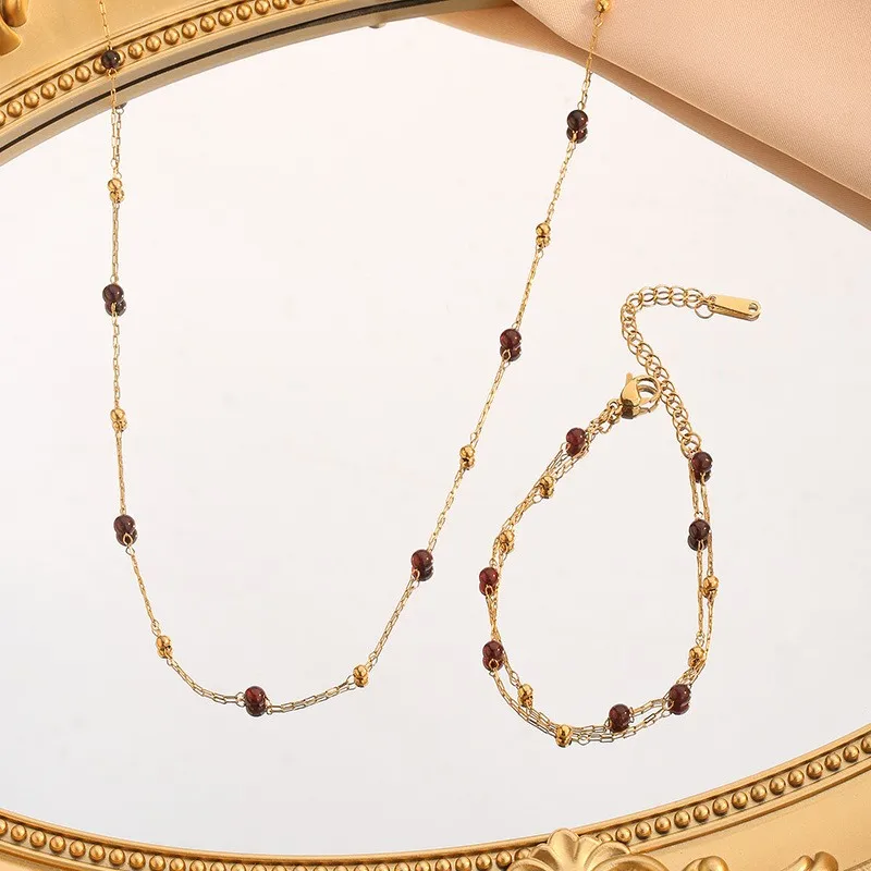 Parure Collier + Bracelet Delphine