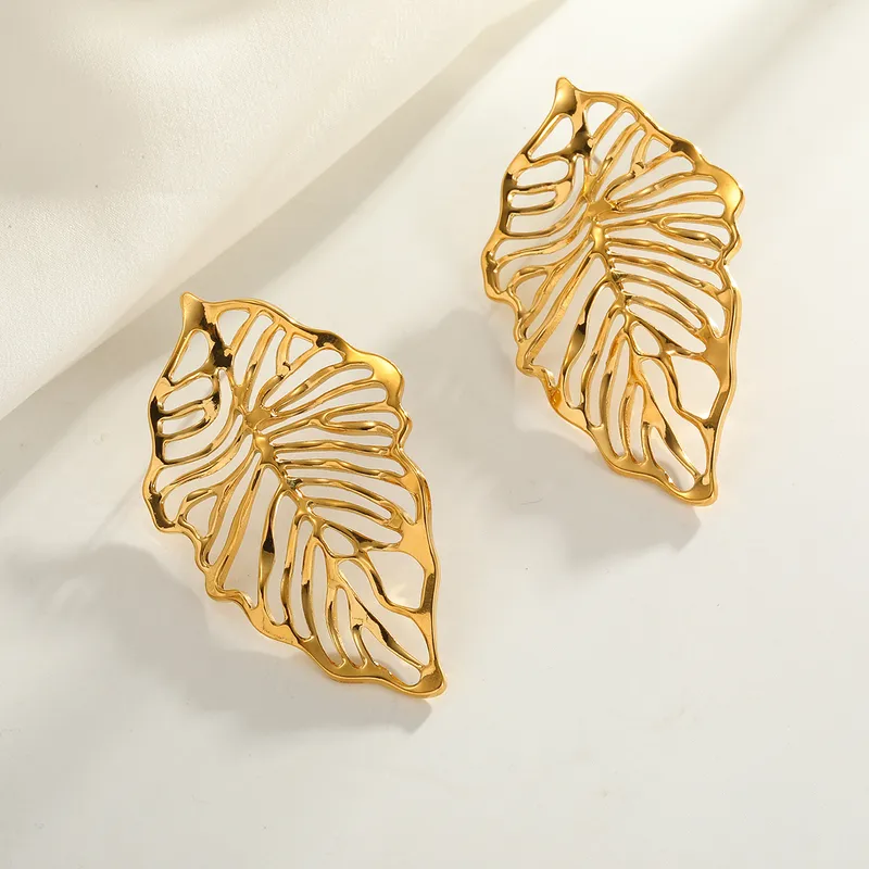 Boucles d'oreilles feuilletée