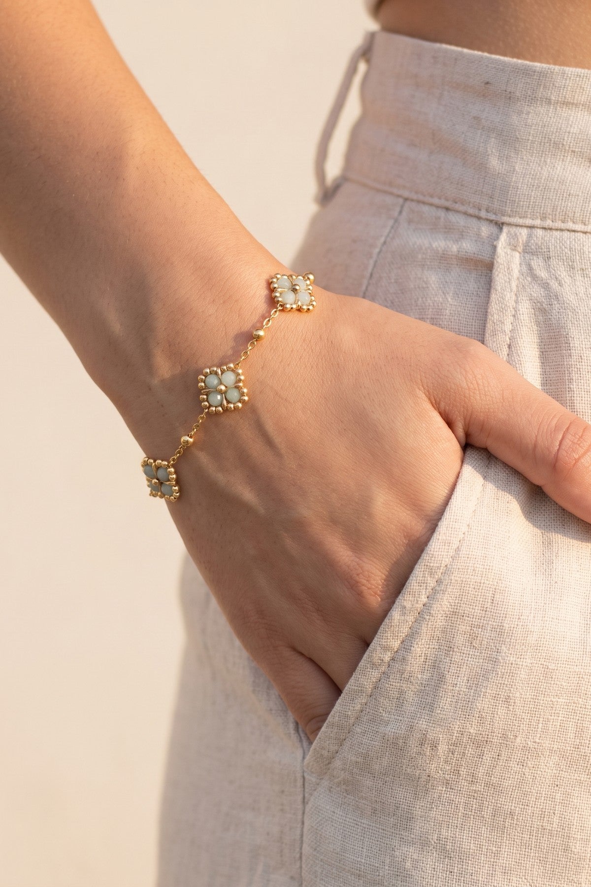Bracelet Fleur perles