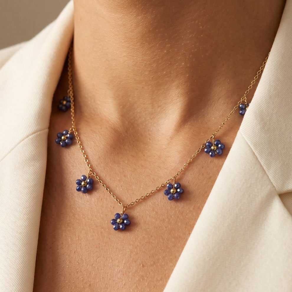 Collier Marguerite bleu