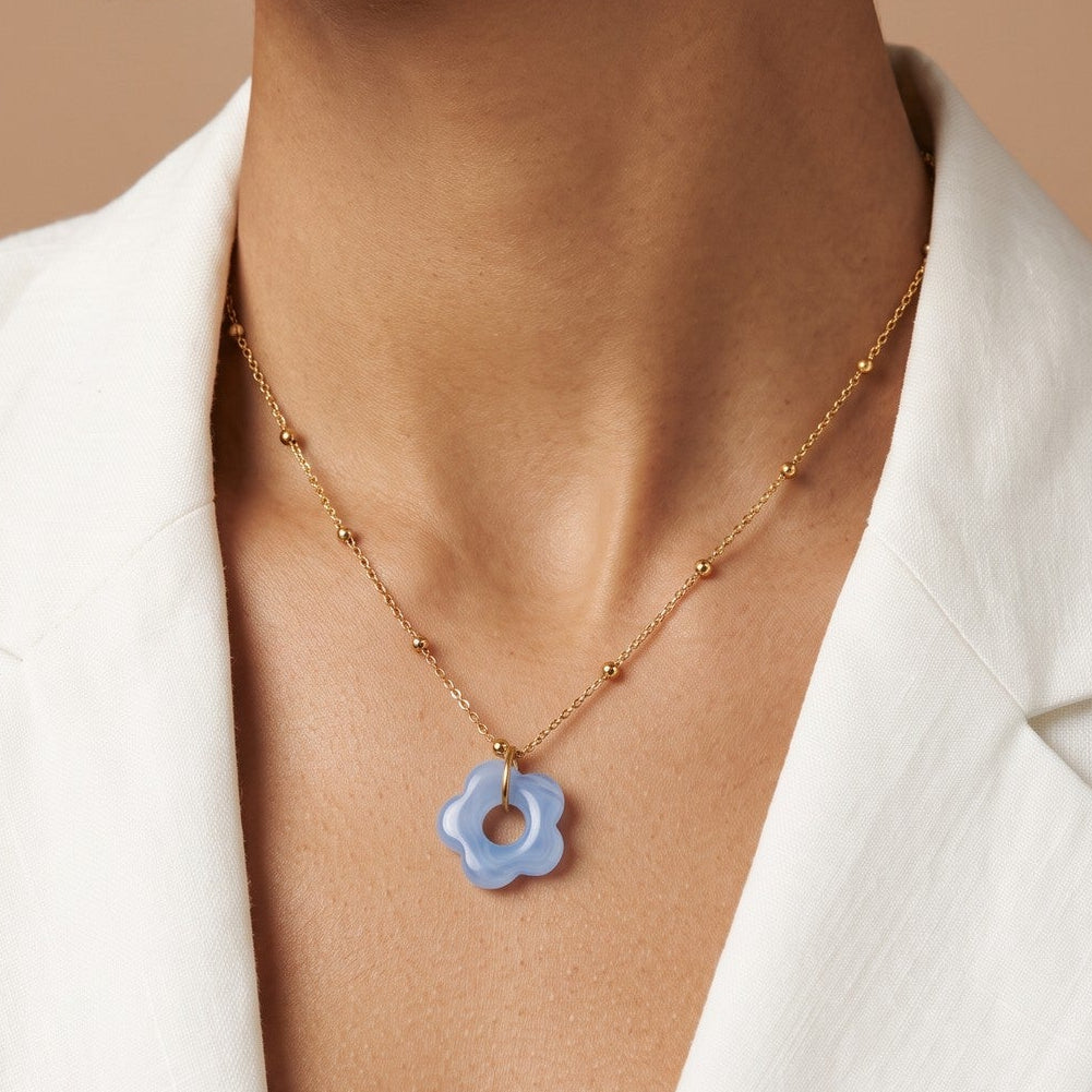 Collier Dahlia bleu
