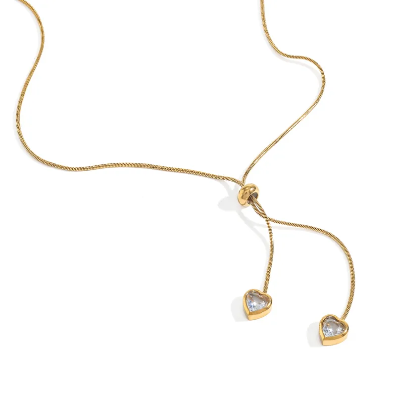 Collier double coeur