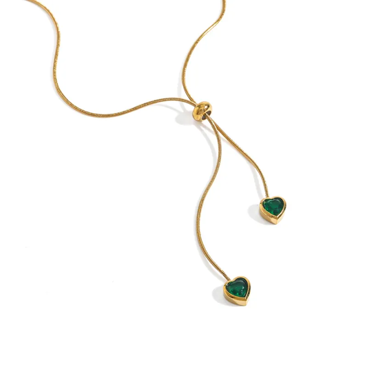 Collier double coeur
