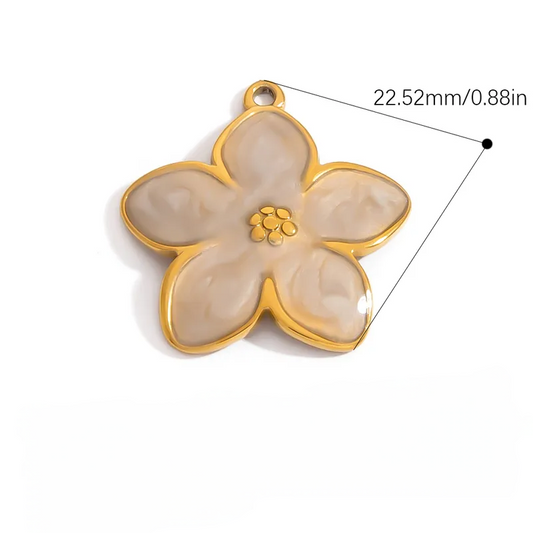 Charms Fleur Blanc Oly