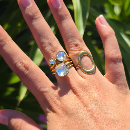 Bague Cristaux Blanc Nia
