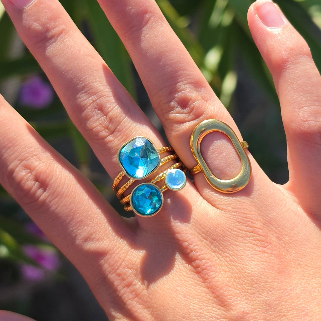 Bague Cristaux turquoise Nia