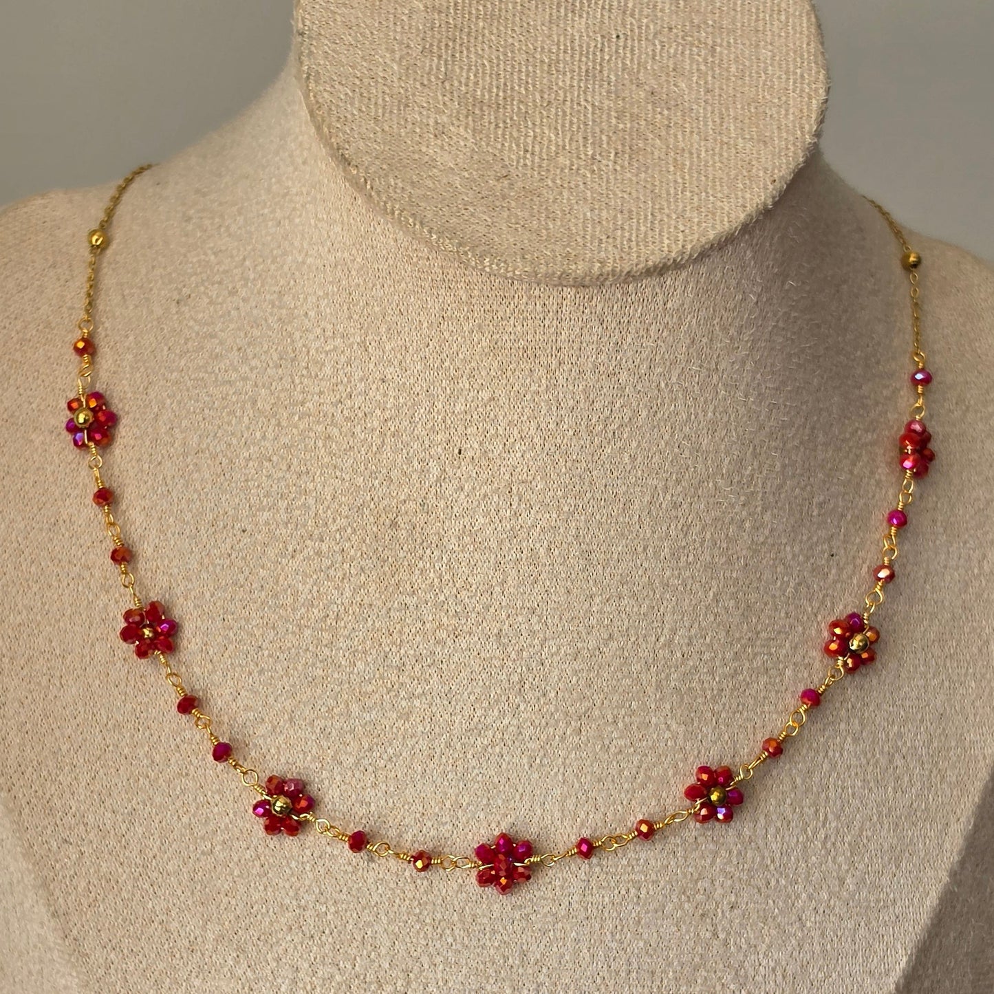 Collier Fleur Fushia