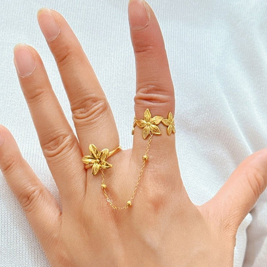 Bague double floral