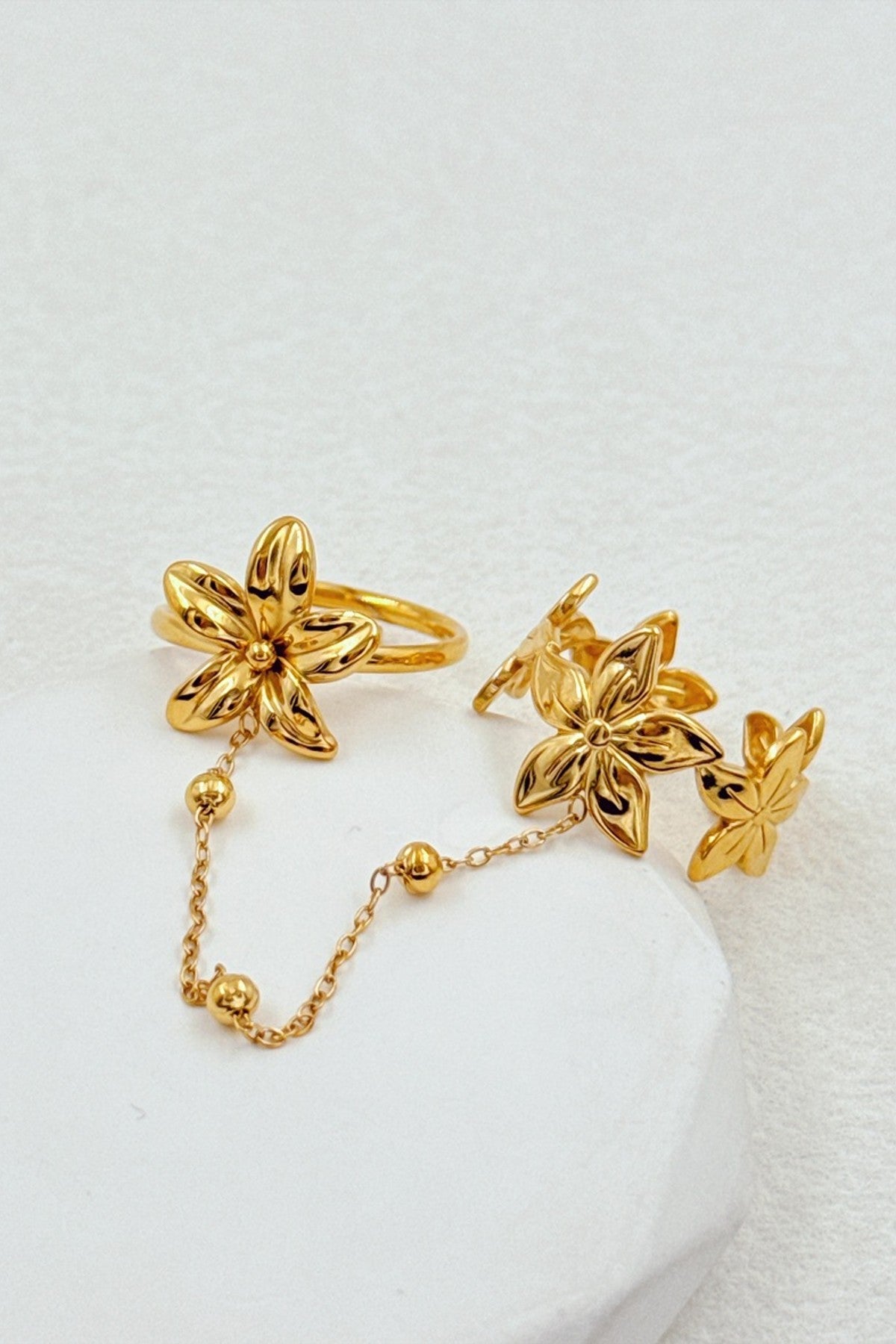 Bague double floral