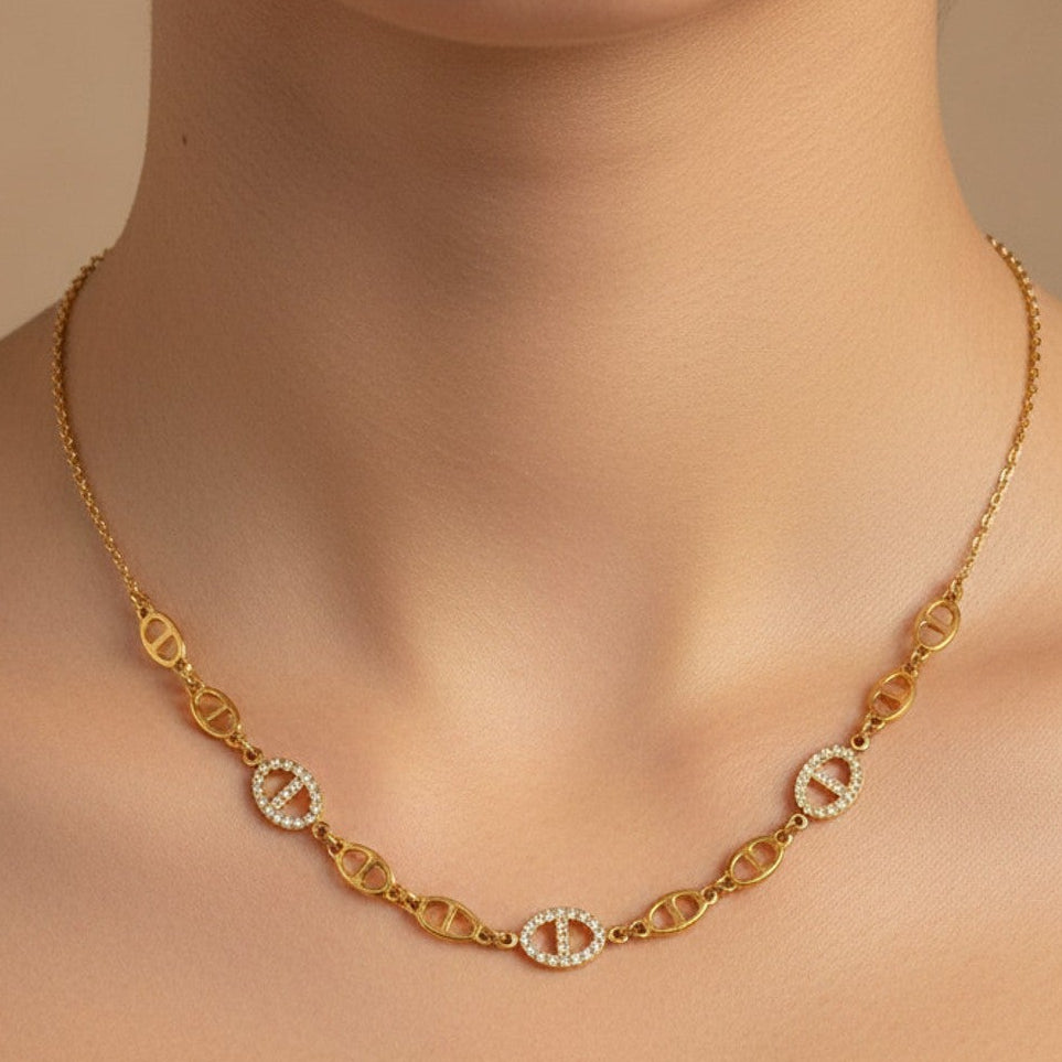 Collier maille marine