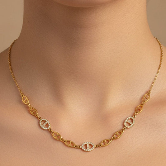 Collier maille marine