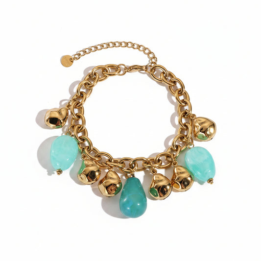 Bracelet breloque bleu turquoise