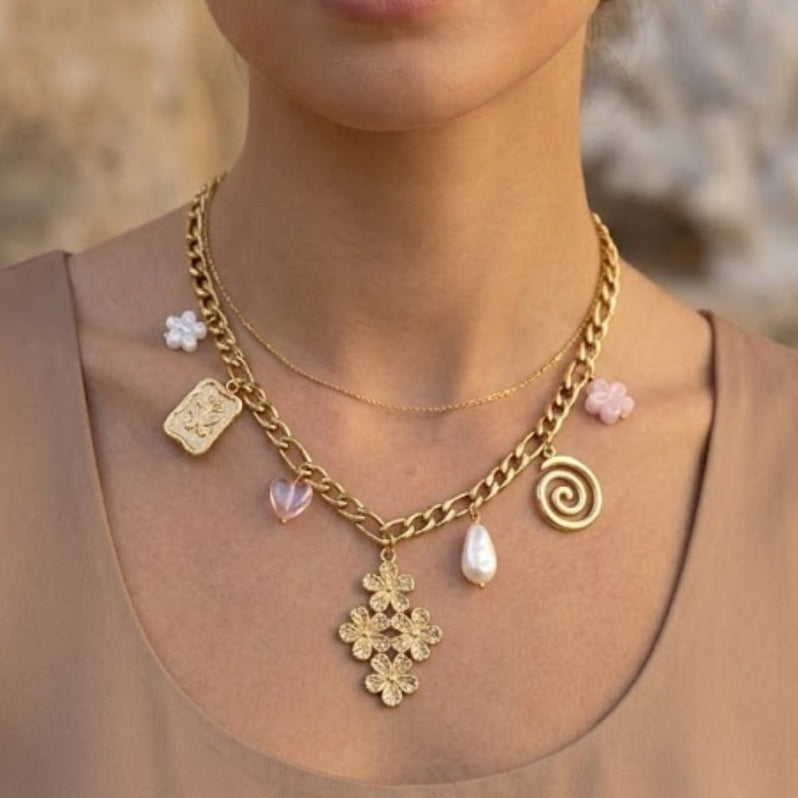 Collier breloque Fleur