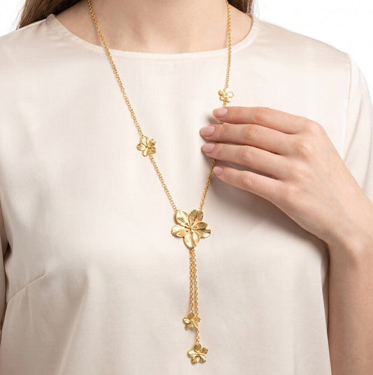 Collier  sautoir fleurie